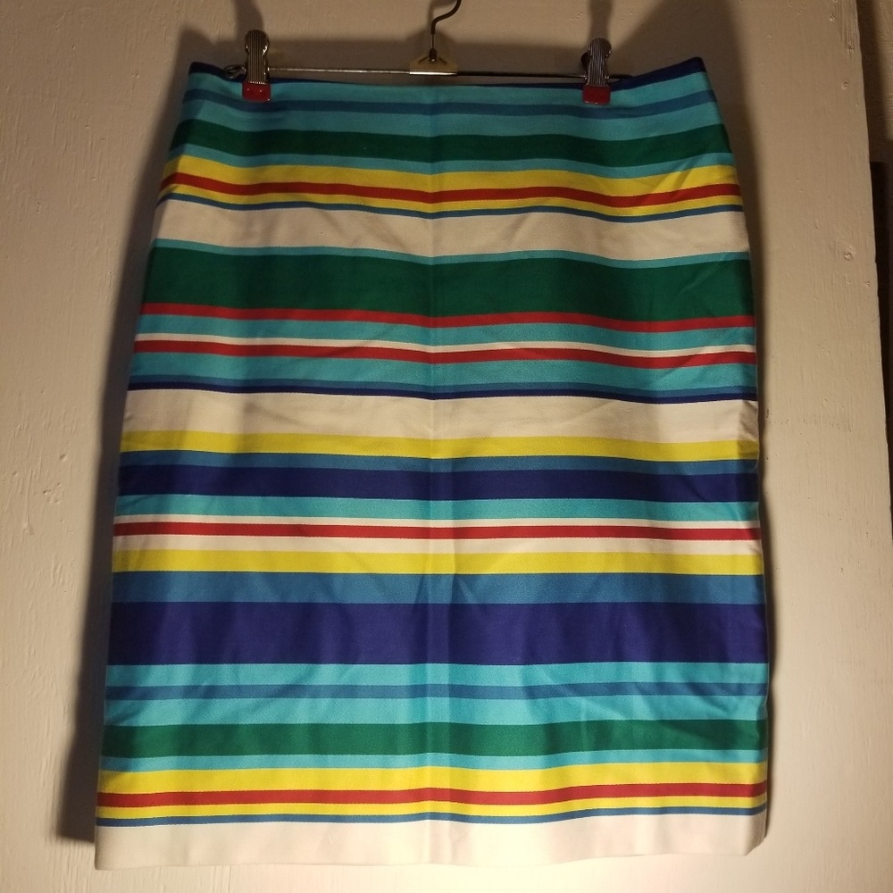 Talbots Size 8P Striped Straight Pencil Skirt